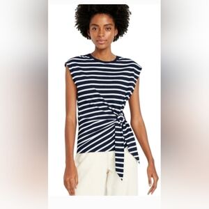 Old Navt Stripe Tie Front Top XL